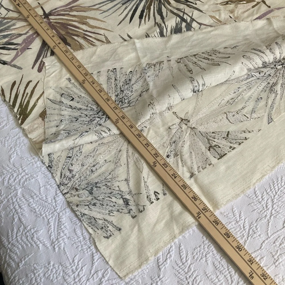 Harlequin Aucuba fabric 1 yard viscose linen blend embroidered luxury botanical